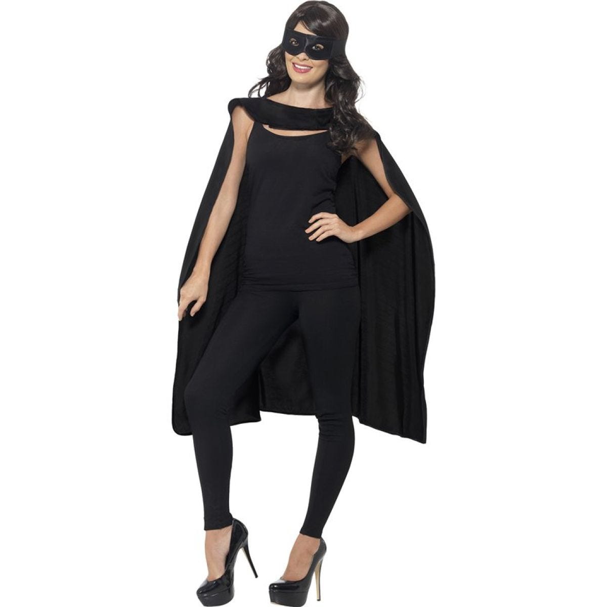 Black Cape & Mask - Adult