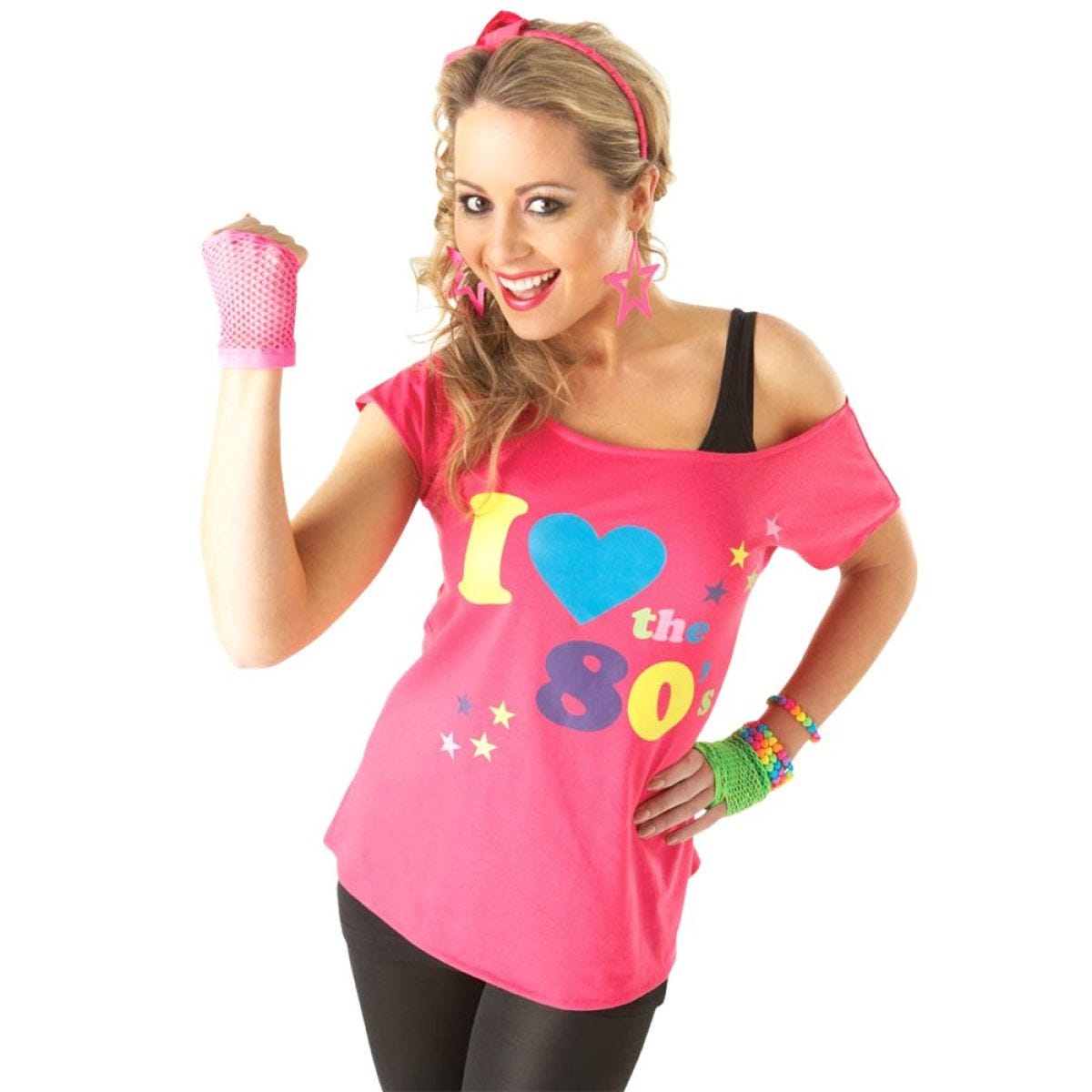 I Love the 80s Pink T Shirt - Adult Costume