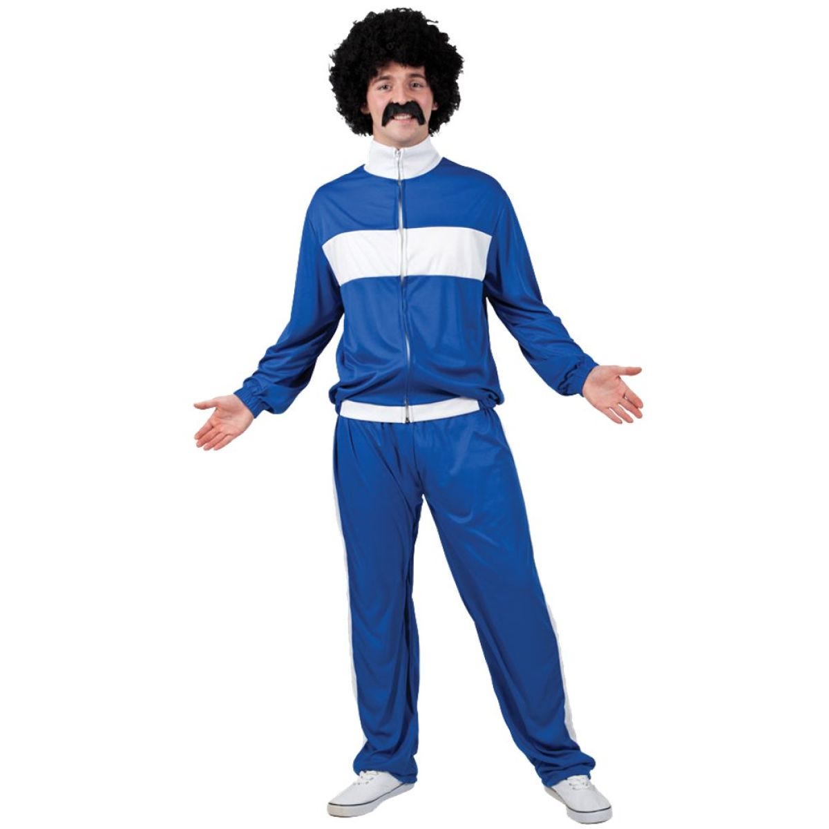 80s Blue Retro Trackie - Adult Costume