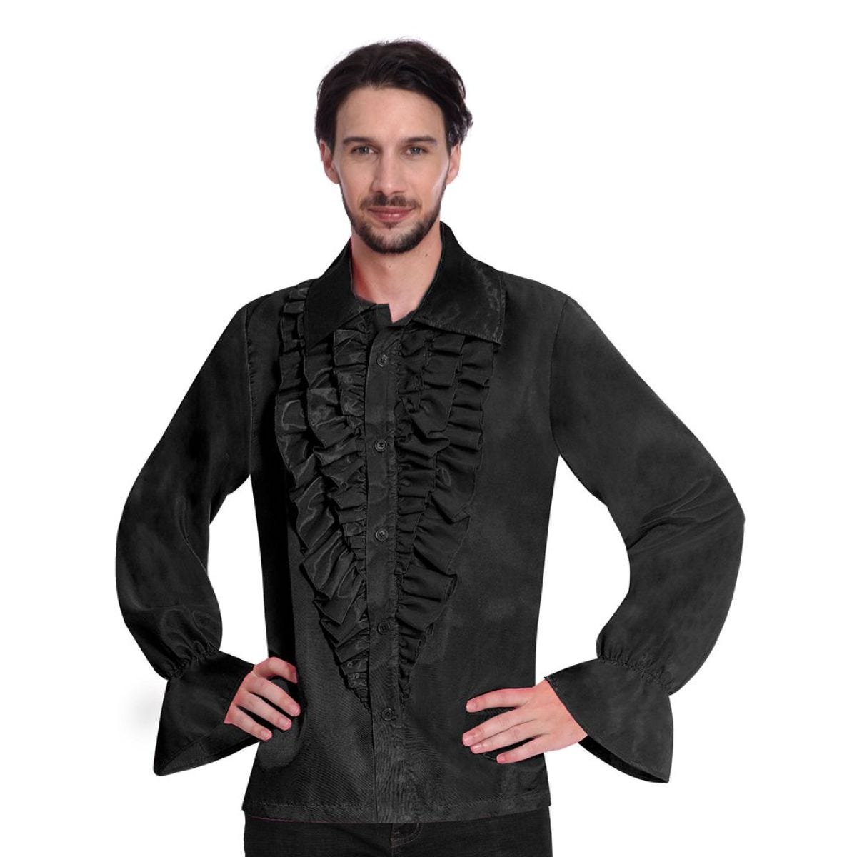 Black Satin Shirt - Adult Costume