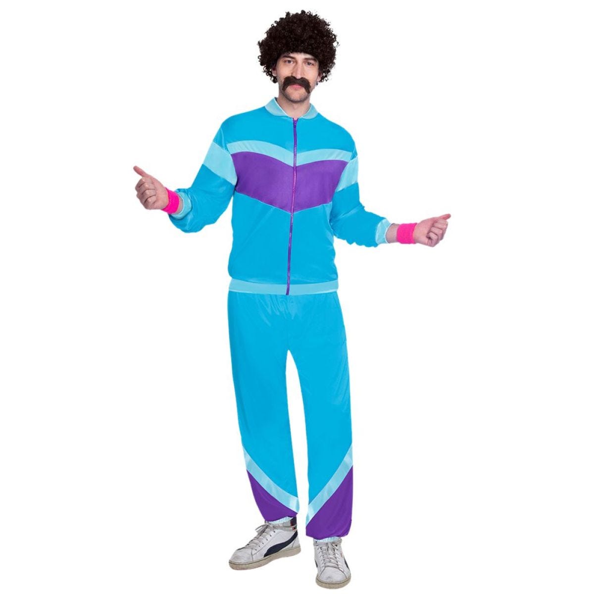 80s Blue Shell Suit Man - Adult Costume