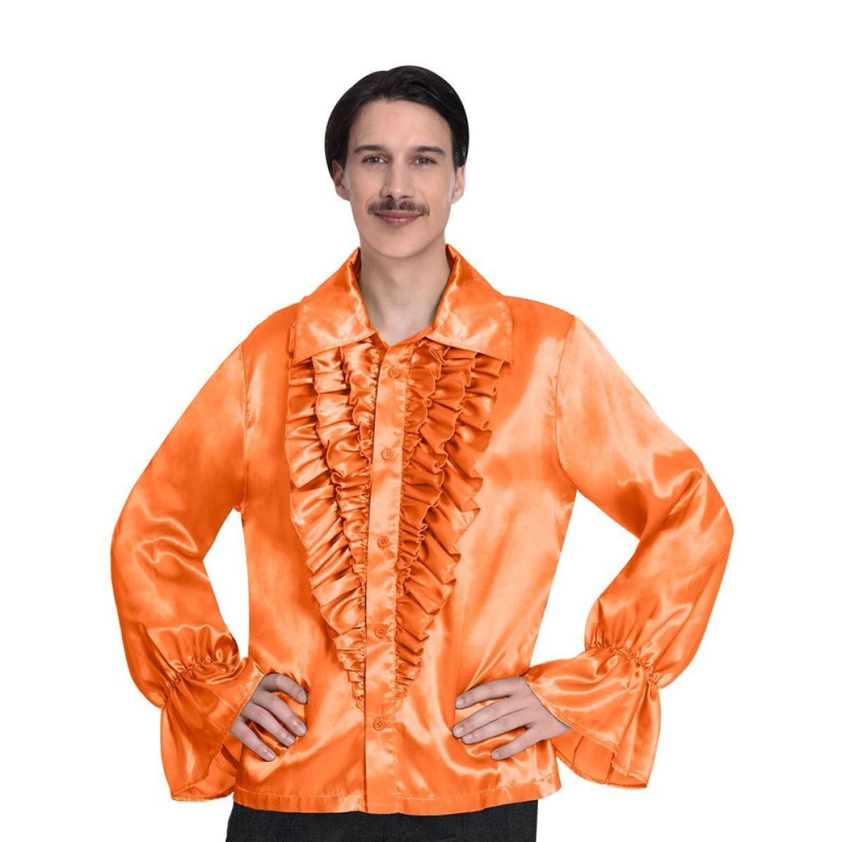 Orange Satin Shirt - Adult Costume