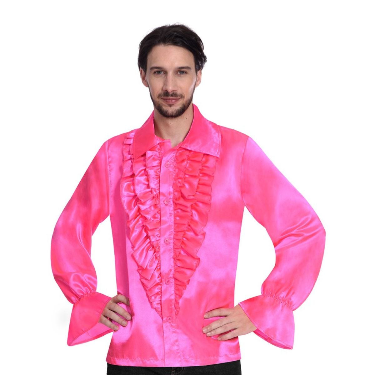 Pink Satin Shirt - Adult Costume