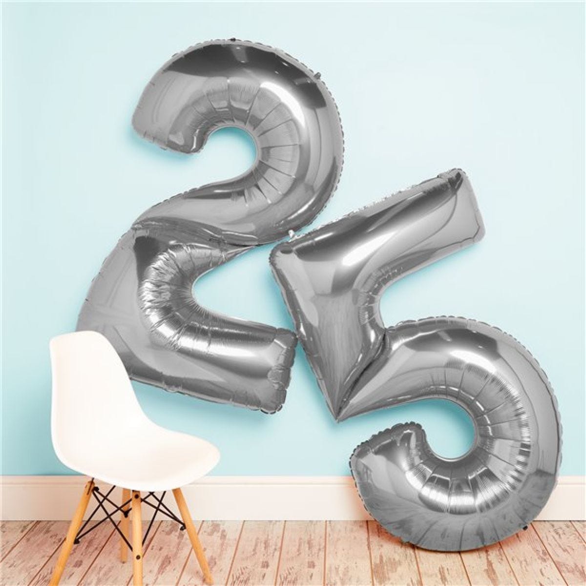 Number 7 Silver Foil Balloon - 64"