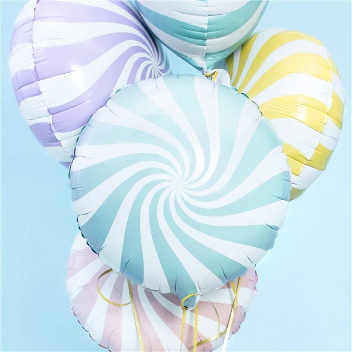 Light Blue Candy Swirl Foil Balloon - 18"