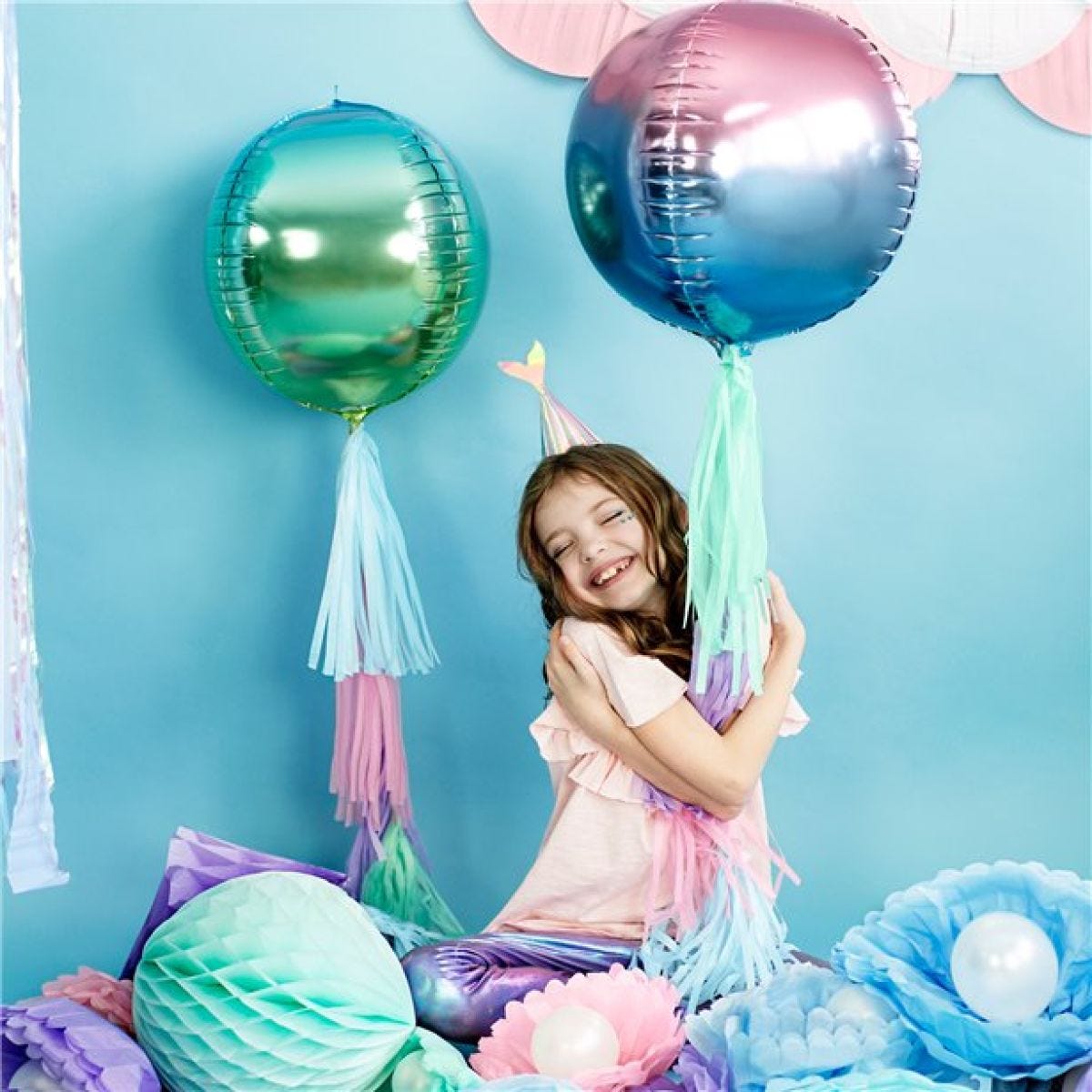 Violet & Blue Ombre Foil Balloon Ball - 14"