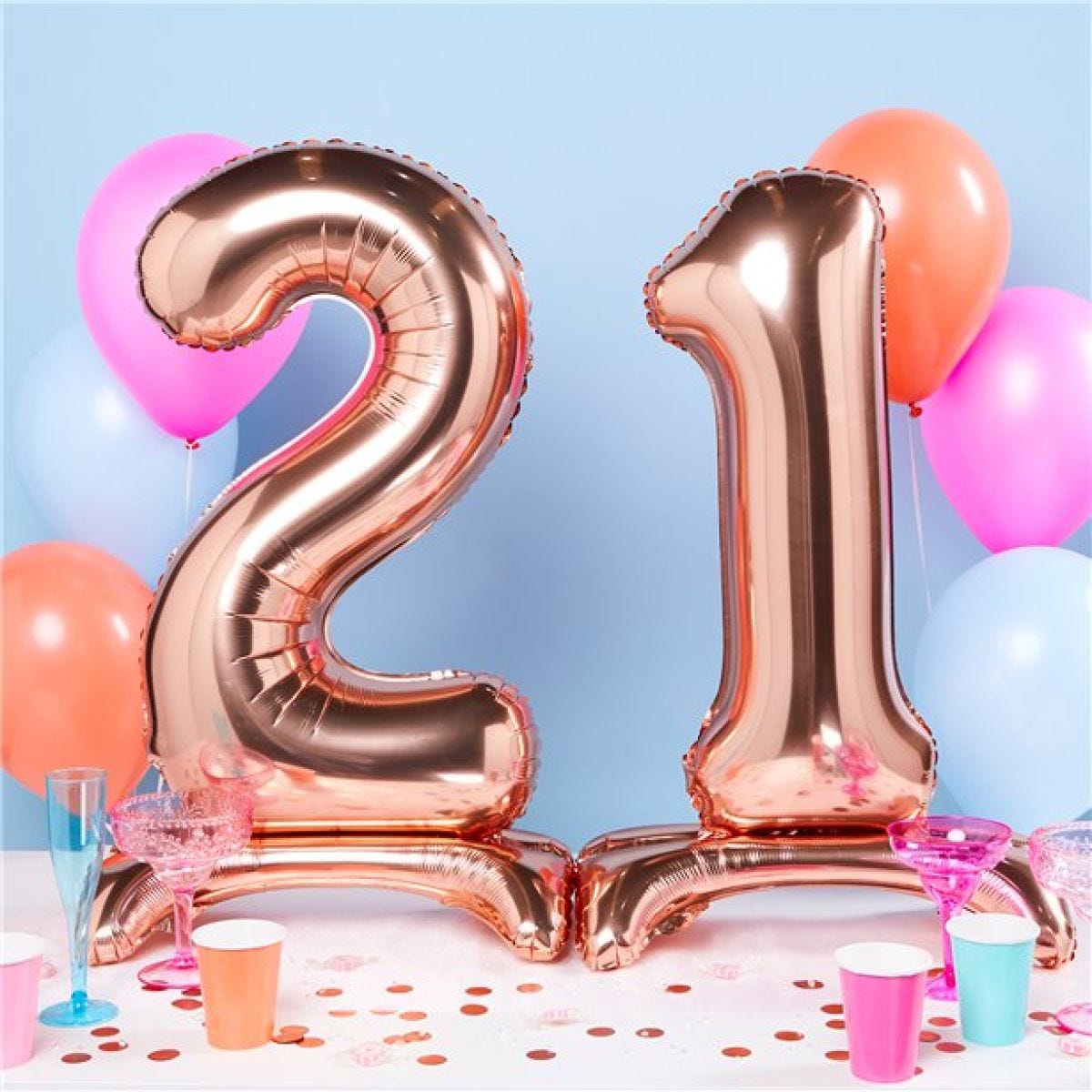 Number 2 Rose Gold Standing Balloon -  30" Foil