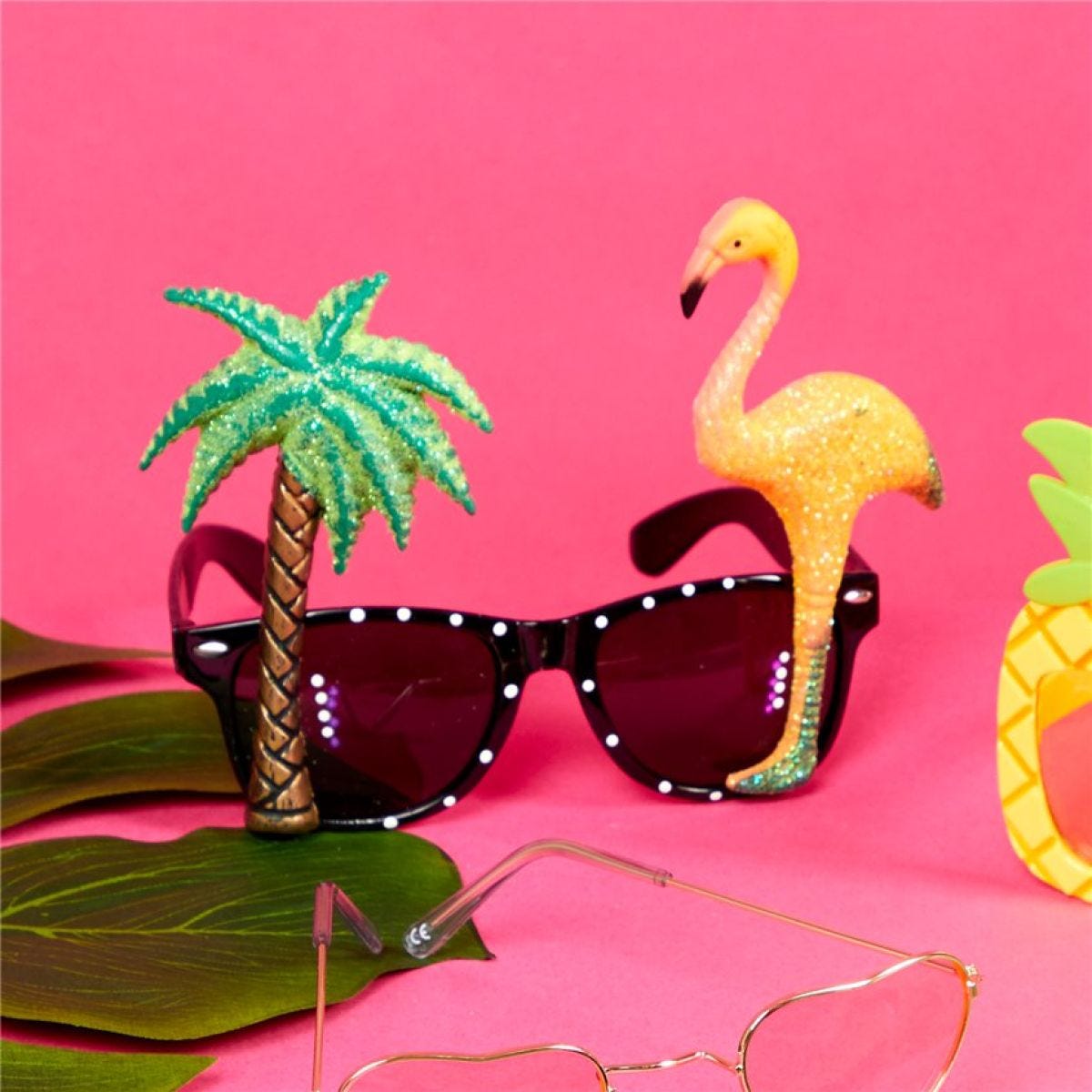 Flamingo Palm Tree Glasses