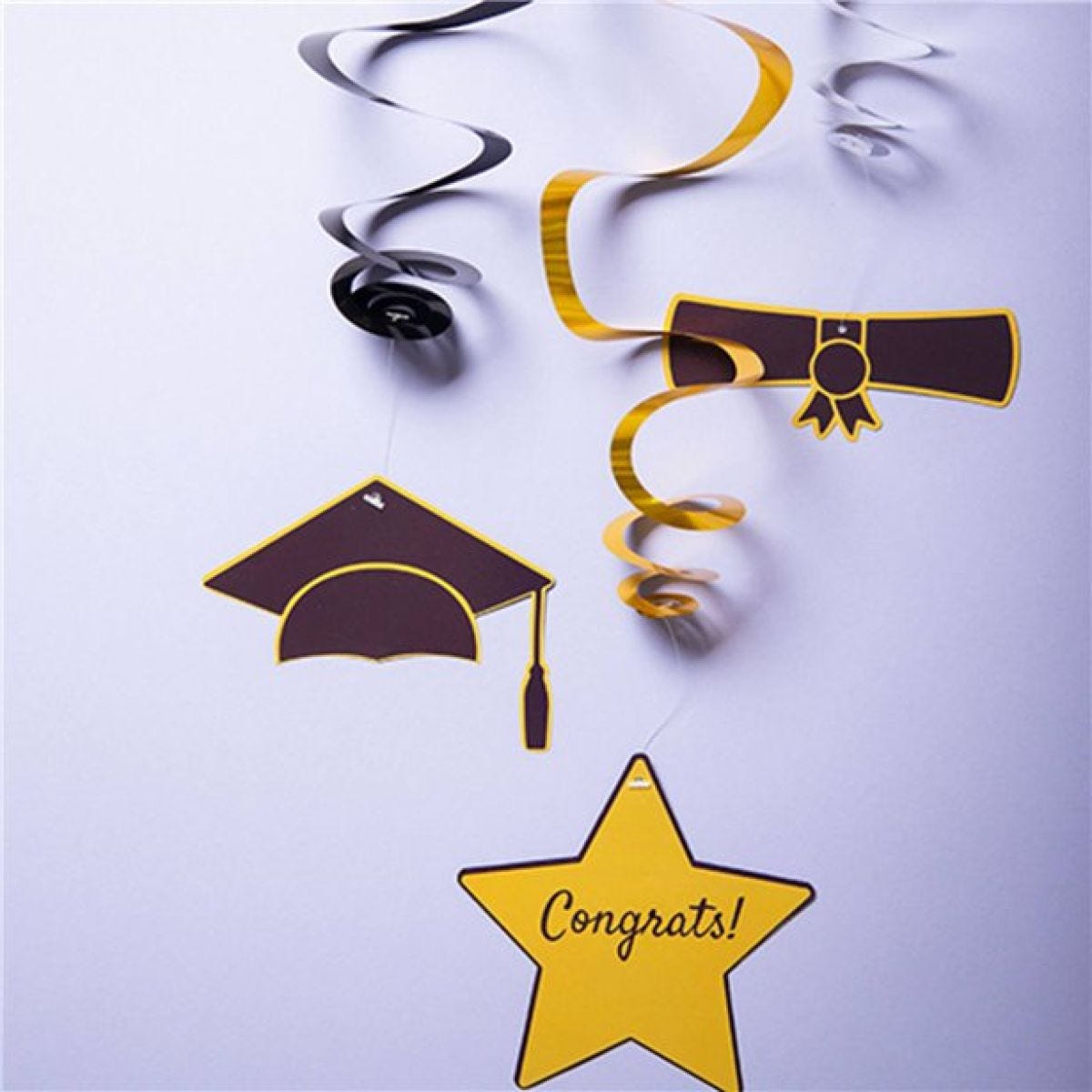 Graduation Swirl Decorations (3pk)