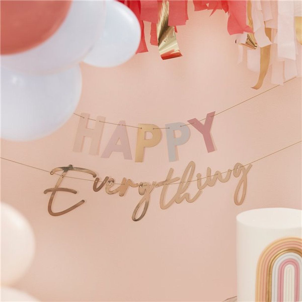 Pastel And Gold Happy Everything Party Bunting