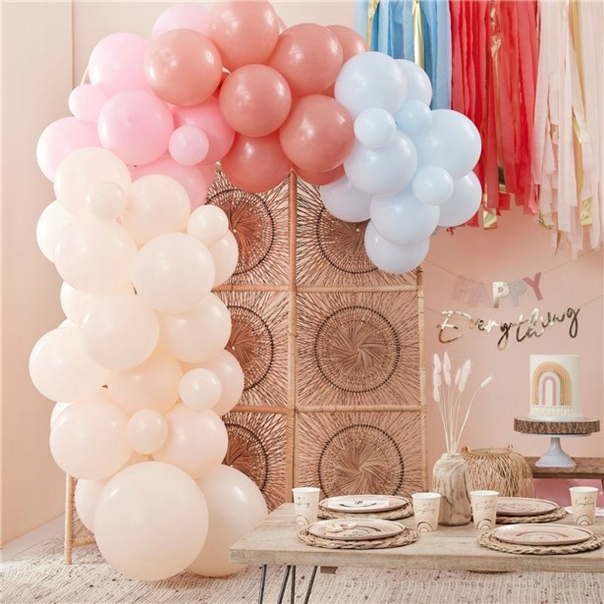 Rainbow Balloon Arch Backdrop