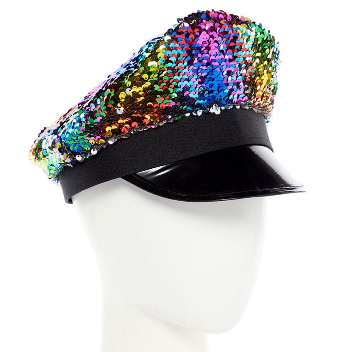 Rainbow Sequin Peak Hat