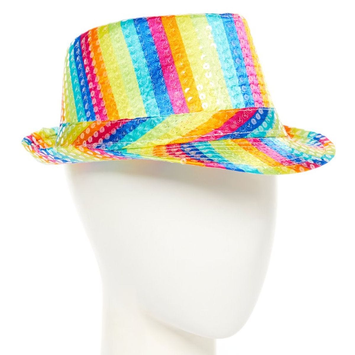 Rainbow Sequin Fedora Hat