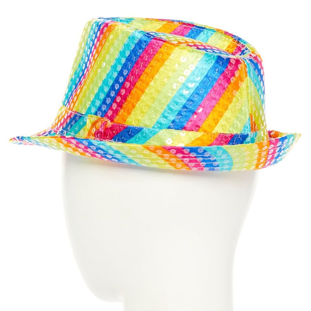Rainbow Sequin Fedora Hat