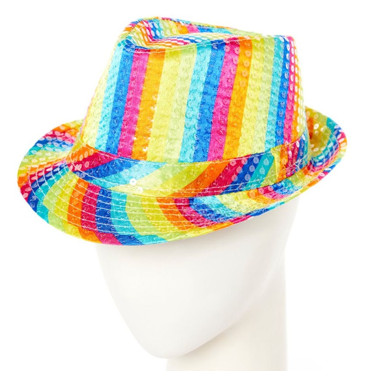 Rainbow Sequin Fedora Hat