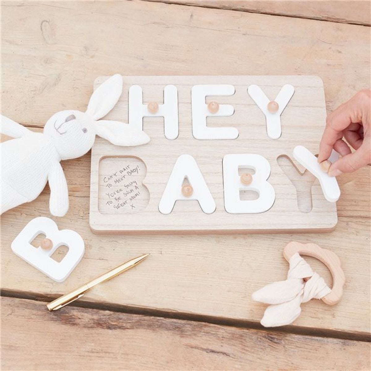 Hey Baby Wooden Puzzle Guest Book