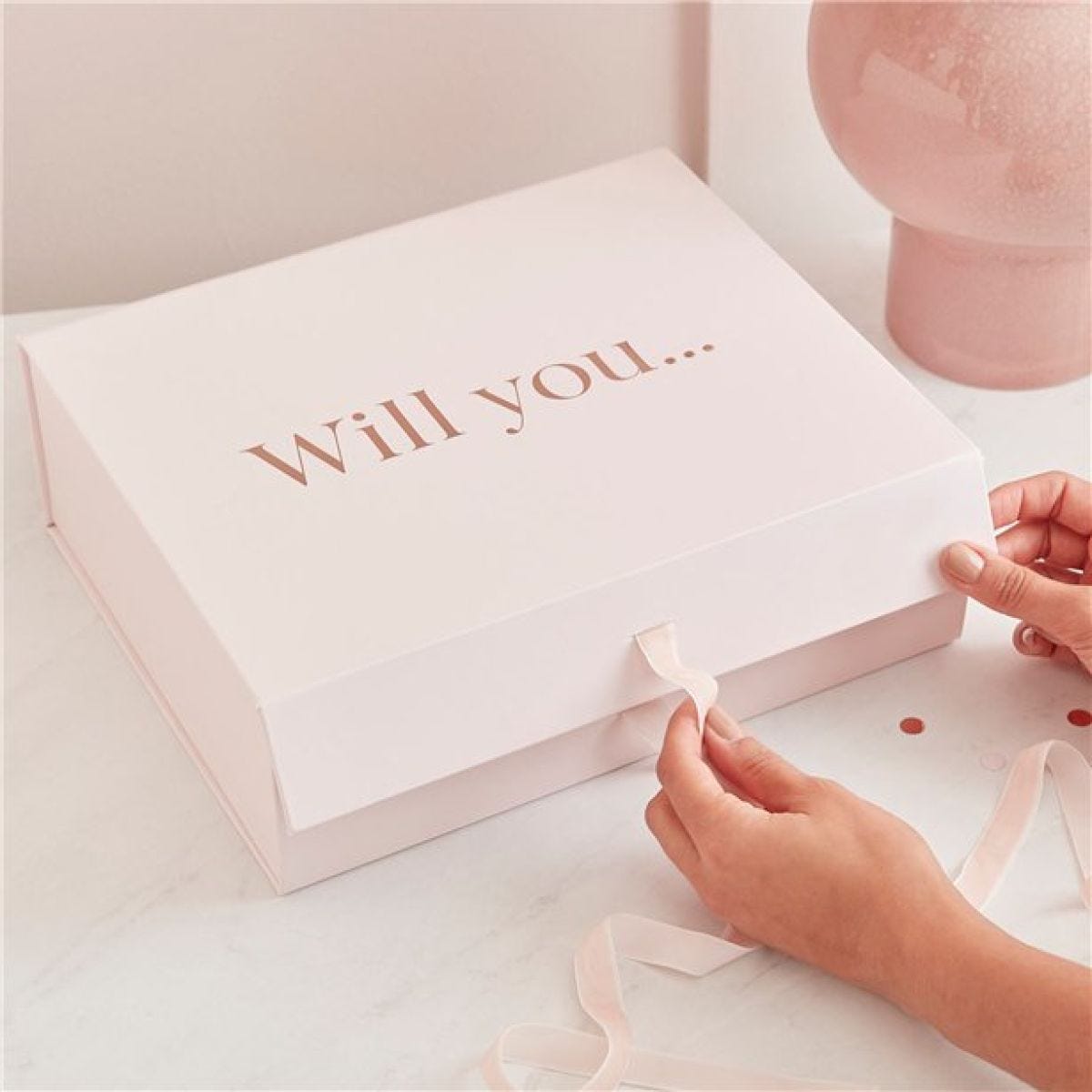 Bridesmaid Rose Gold Foil Proposal Box