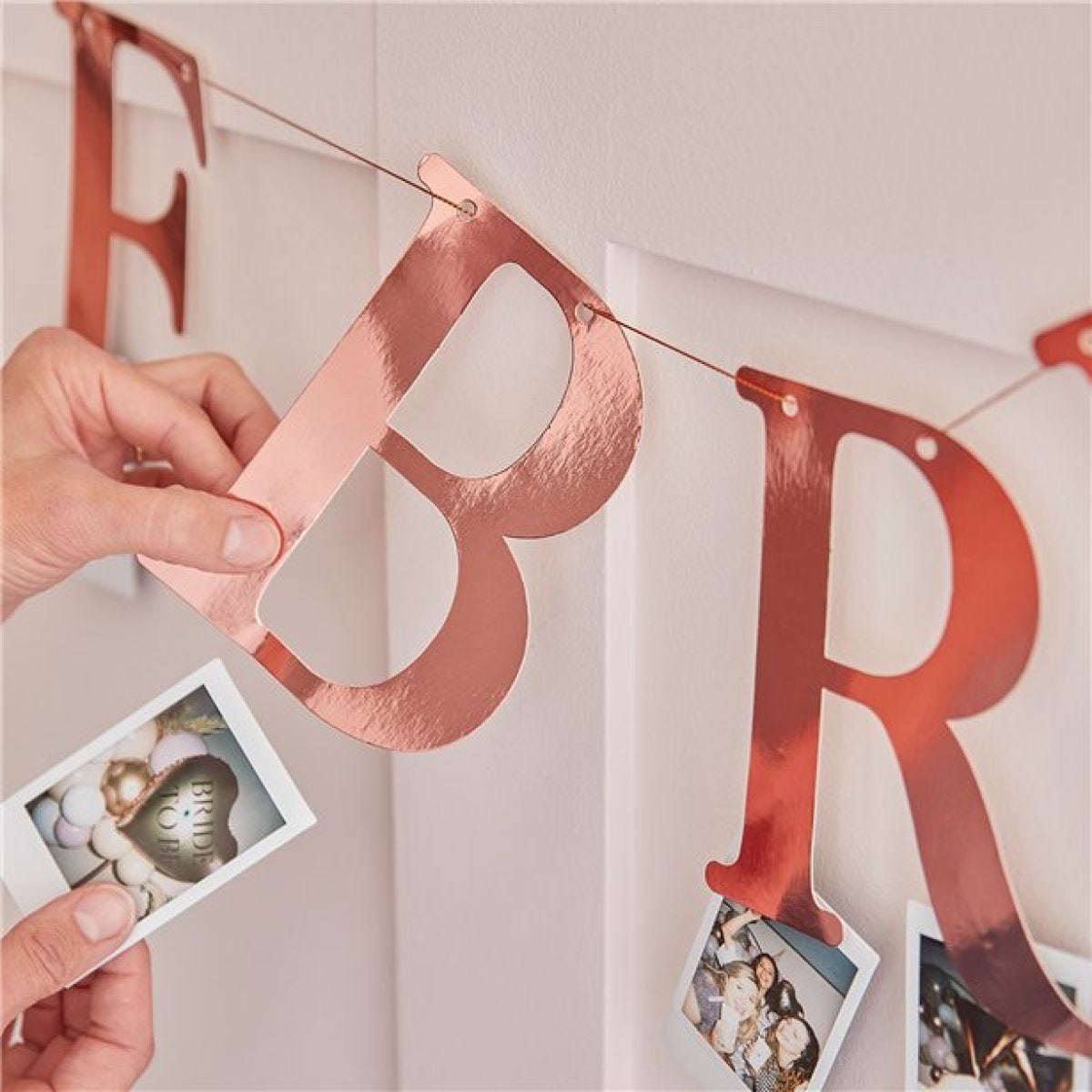 The Bride Rose Gold Peg Bunting