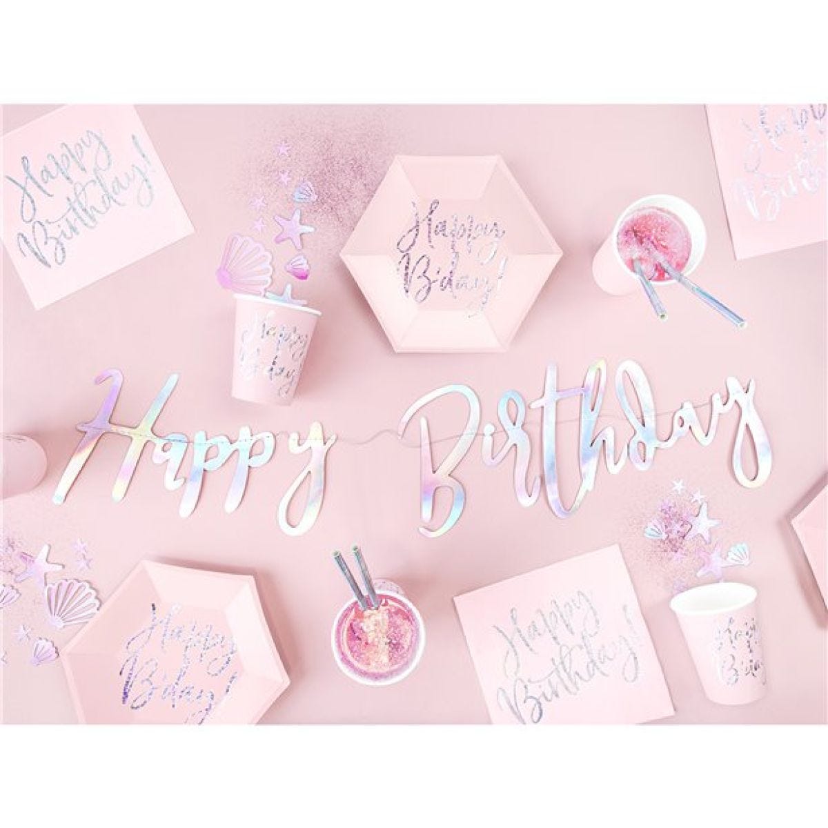 Iridescent &apos;Happy Birthday&apos; Paper Letter Banner - 62cm