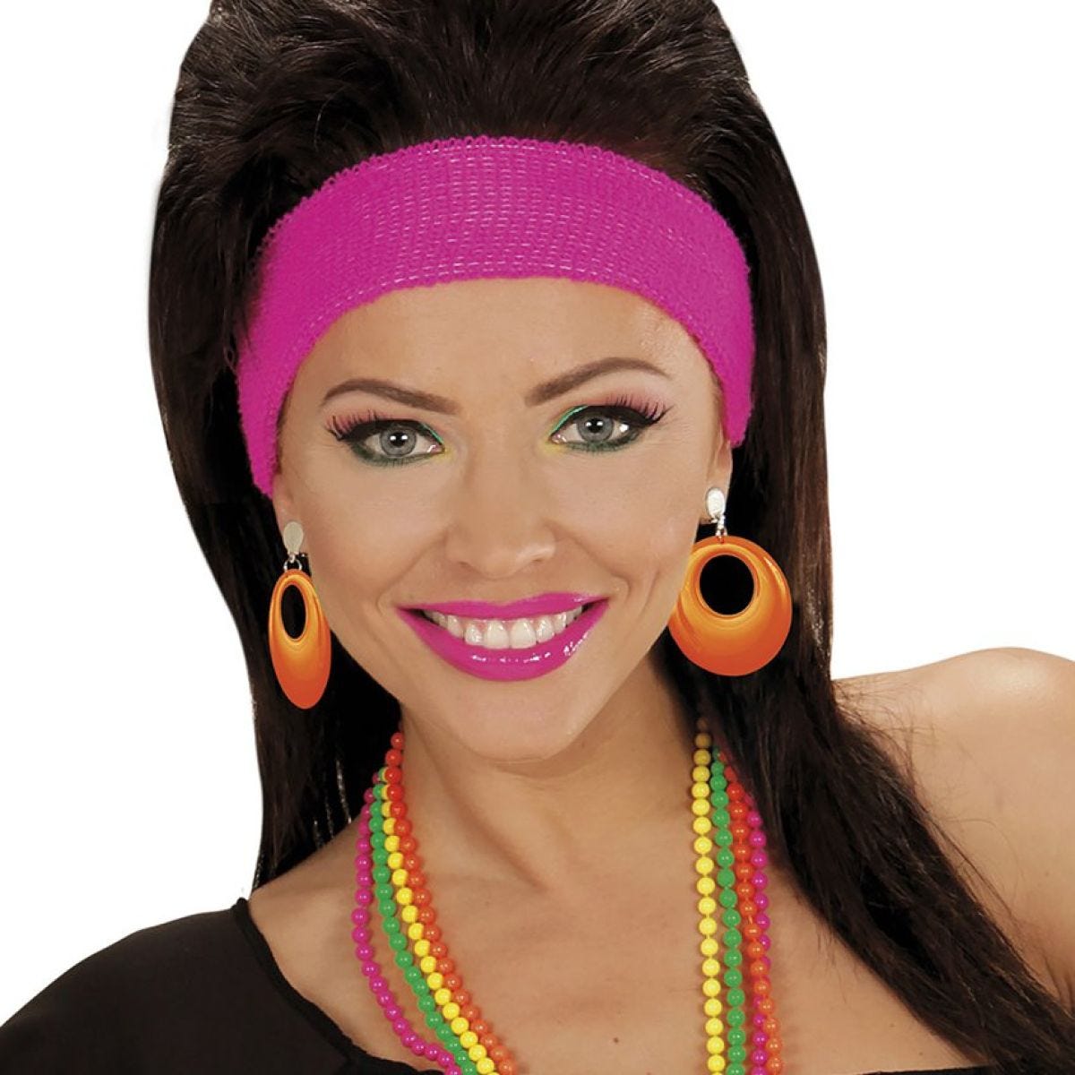 Neon Orange 80&apos;s Earrings