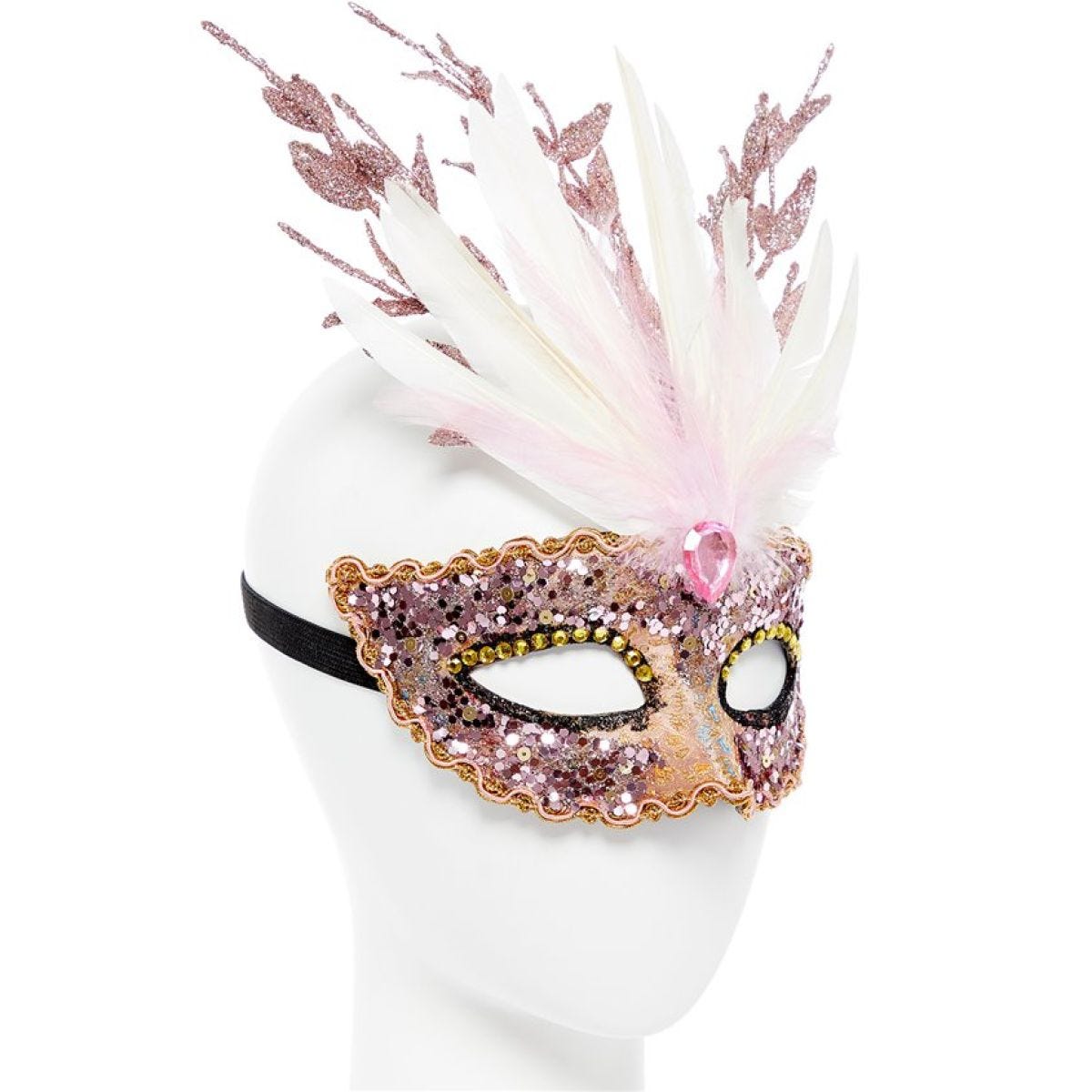 Glitter Pink Masquerade Mask