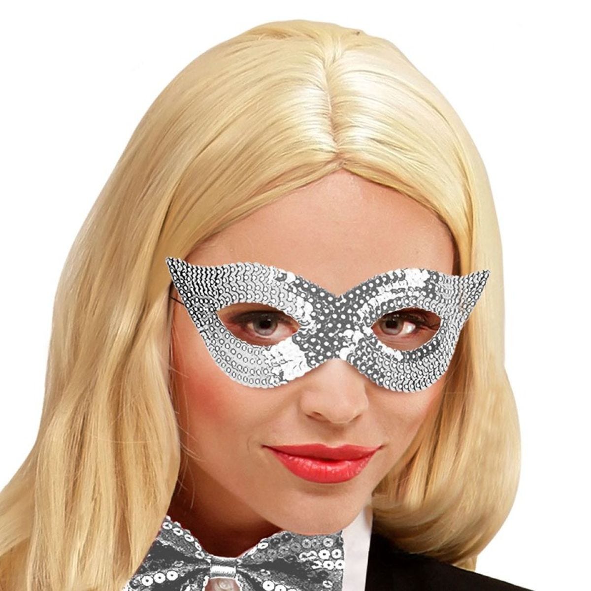 Silver Sequin Mask