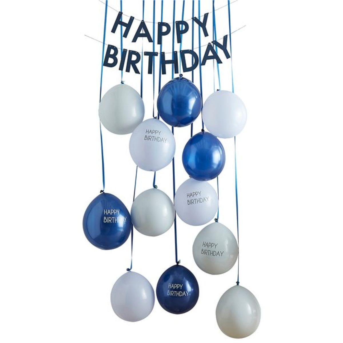 Mix It Up Blue Happy Birthday Balloon Door Kit