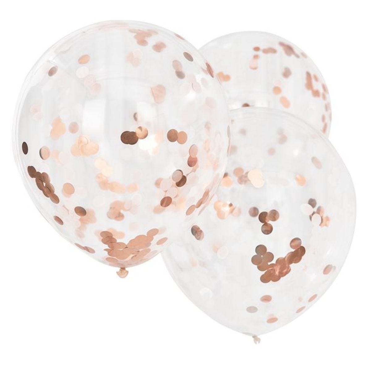 Large Rose Gold & Blush Confetti Balloons - 22" Latex (3pk)