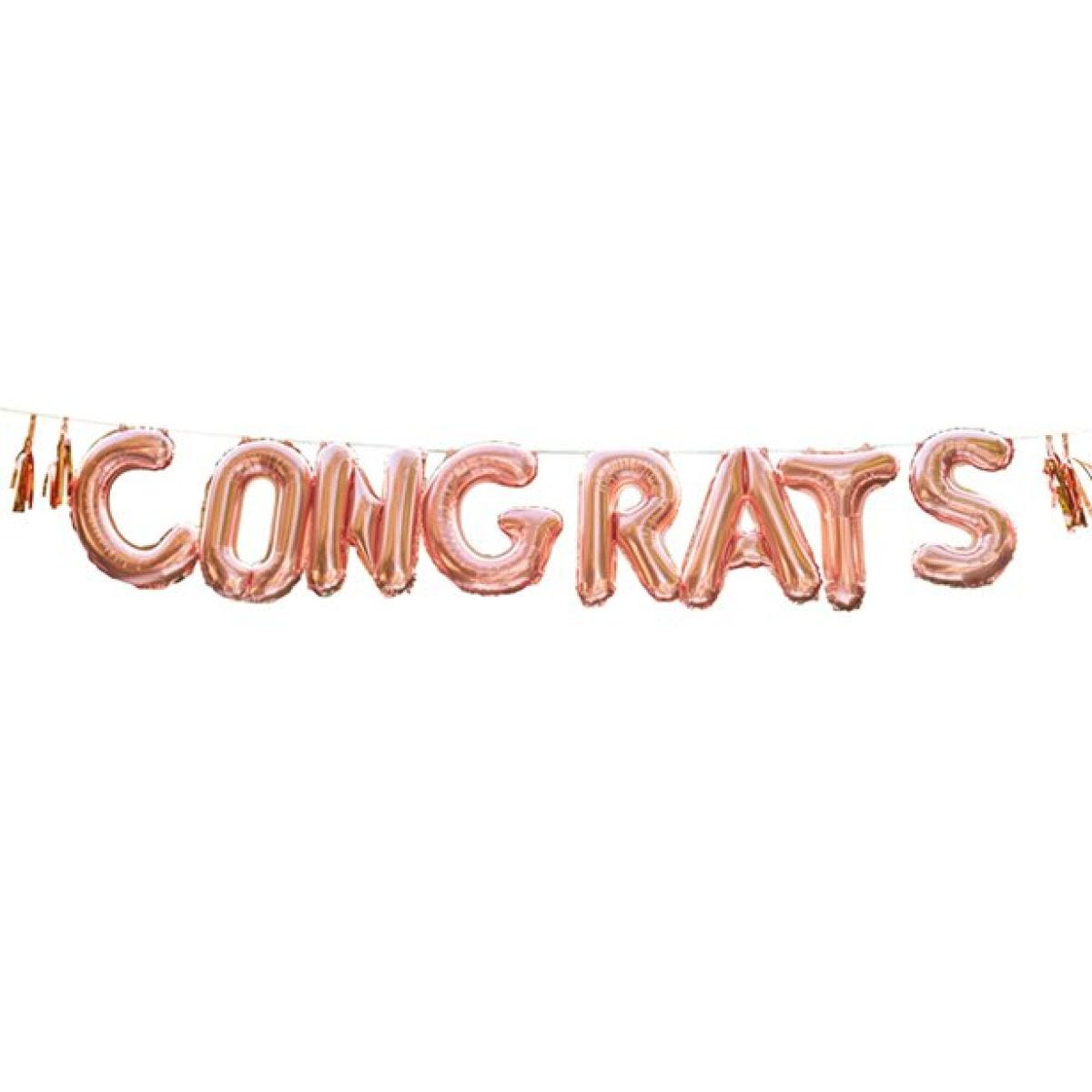 Congrats Rose Gold Balloon Bunting