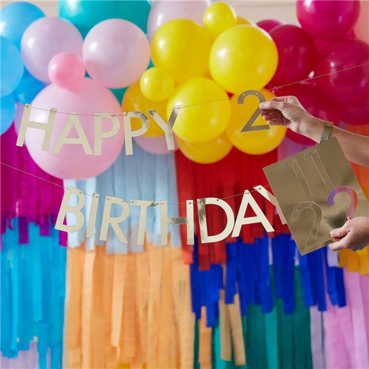 Mix It Up Gold Customisable Age Birthday Paper Banner - 1.5m