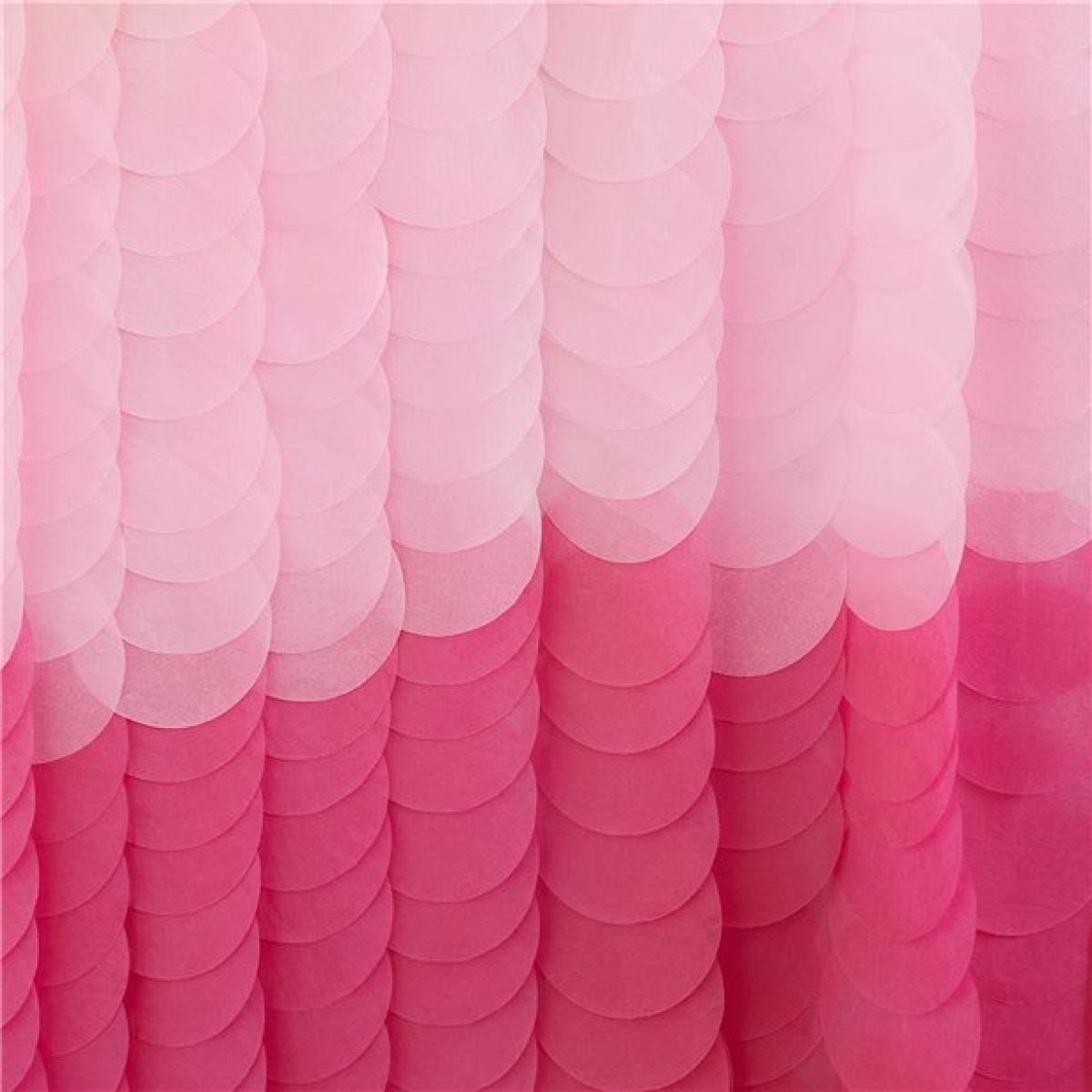 Pink Ombre Tissue Paper Discs Backdrop