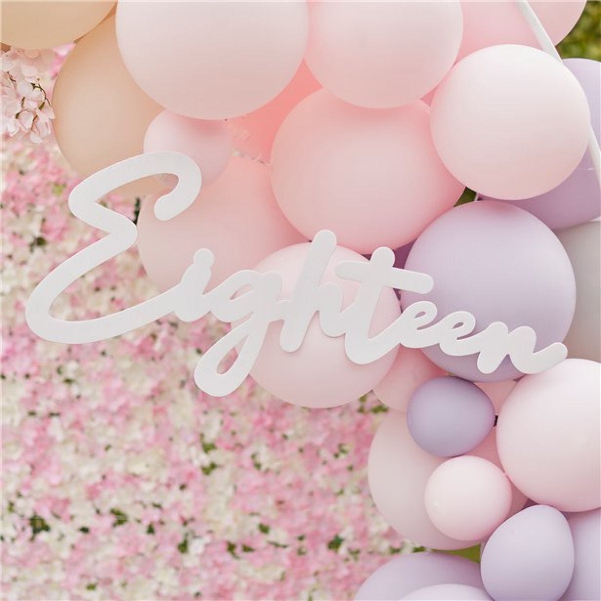 18 White Balloon Arch Sign