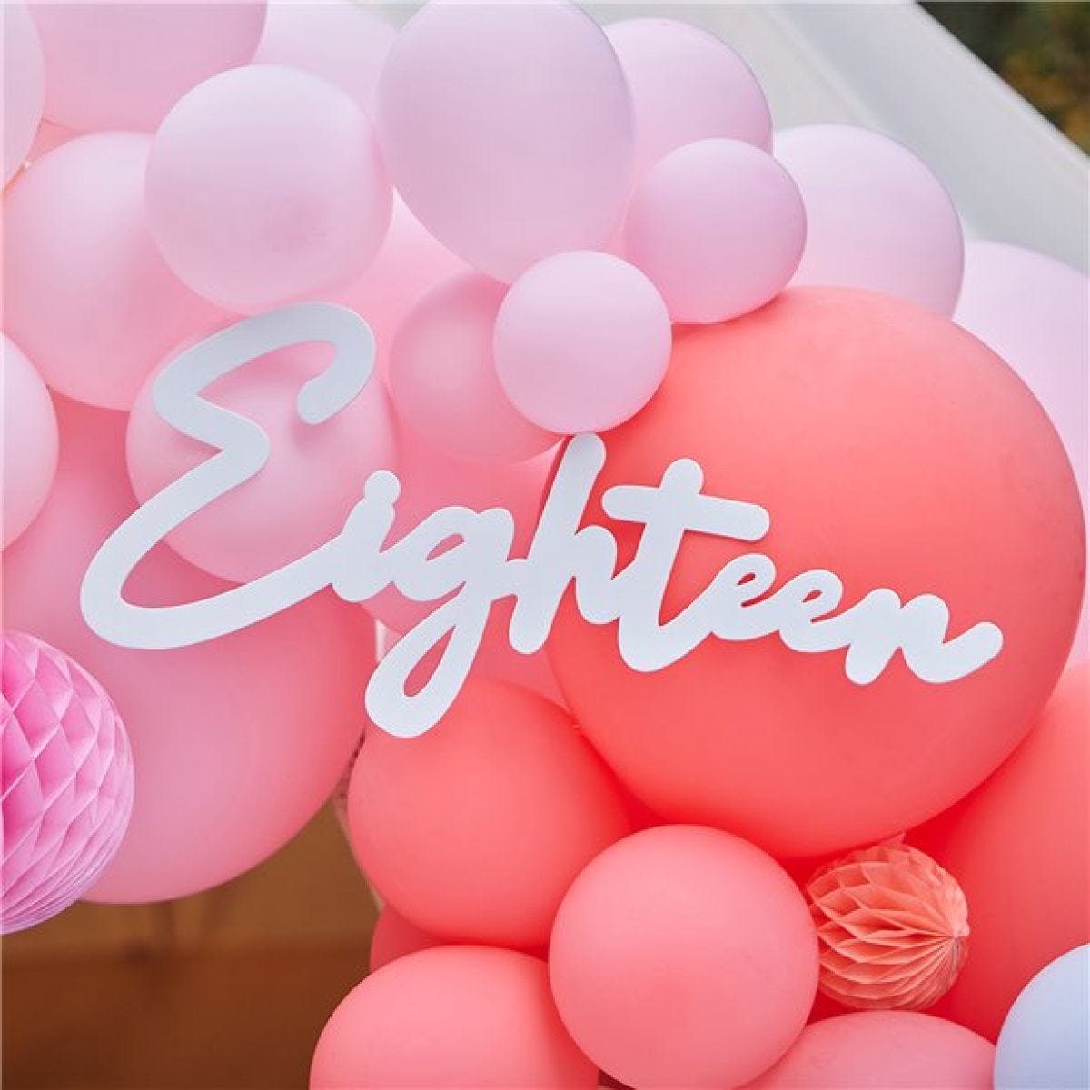 18 White Balloon Arch Sign