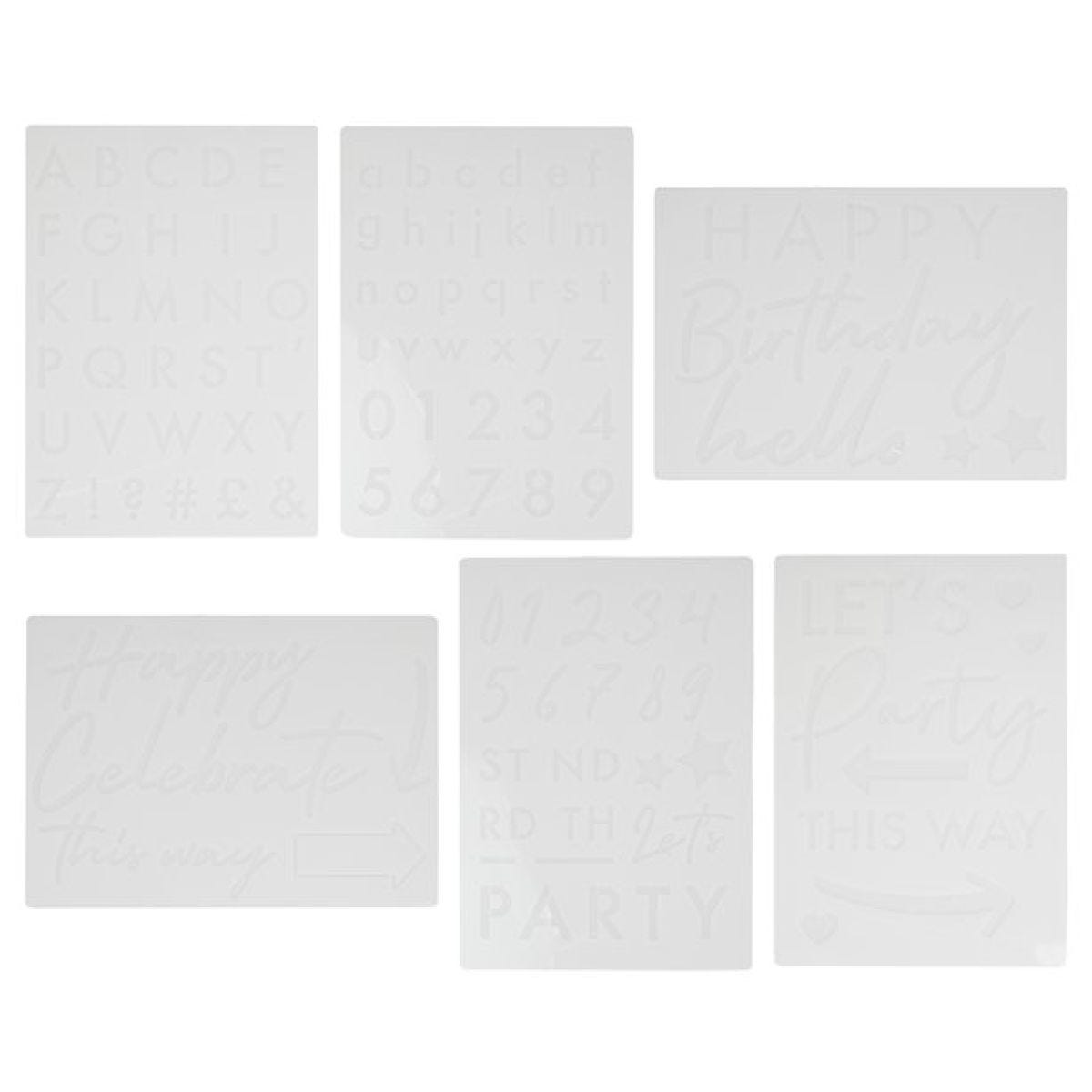 Happy Birthday Number & Letter Stencils (6pk)