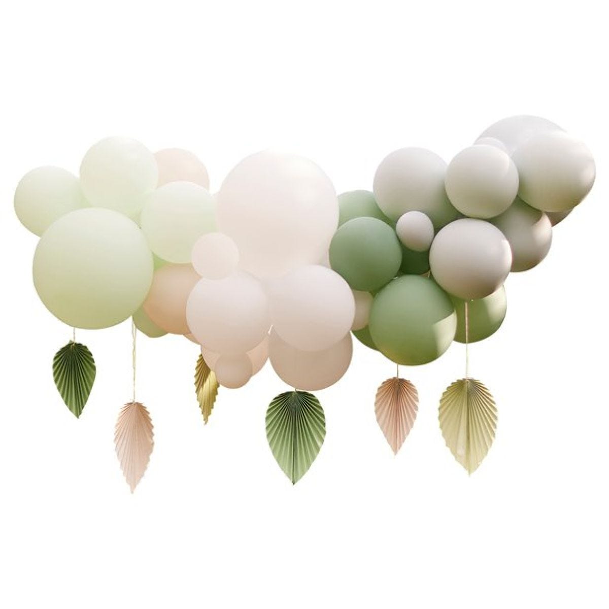 Mix It Up Mint Balloon Garland with Palm Spear Fans