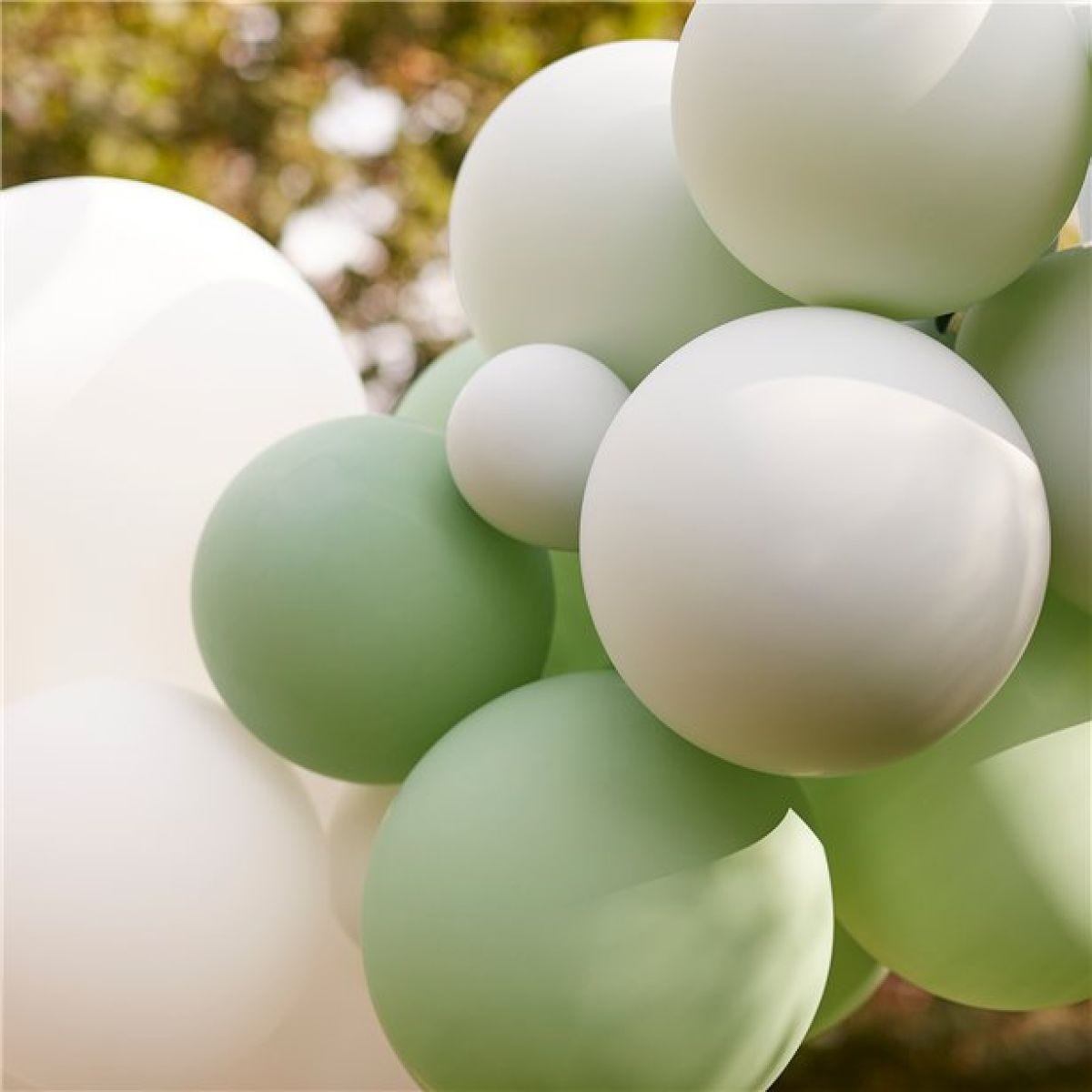 Mix It Up Mint Balloon Garland with Palm Spear Fans