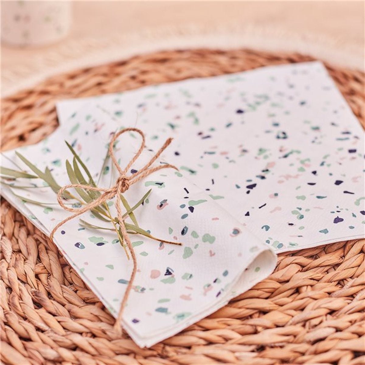 Mix It Up Mint Terrazzo Paper Napkins - 33cm (16pk)