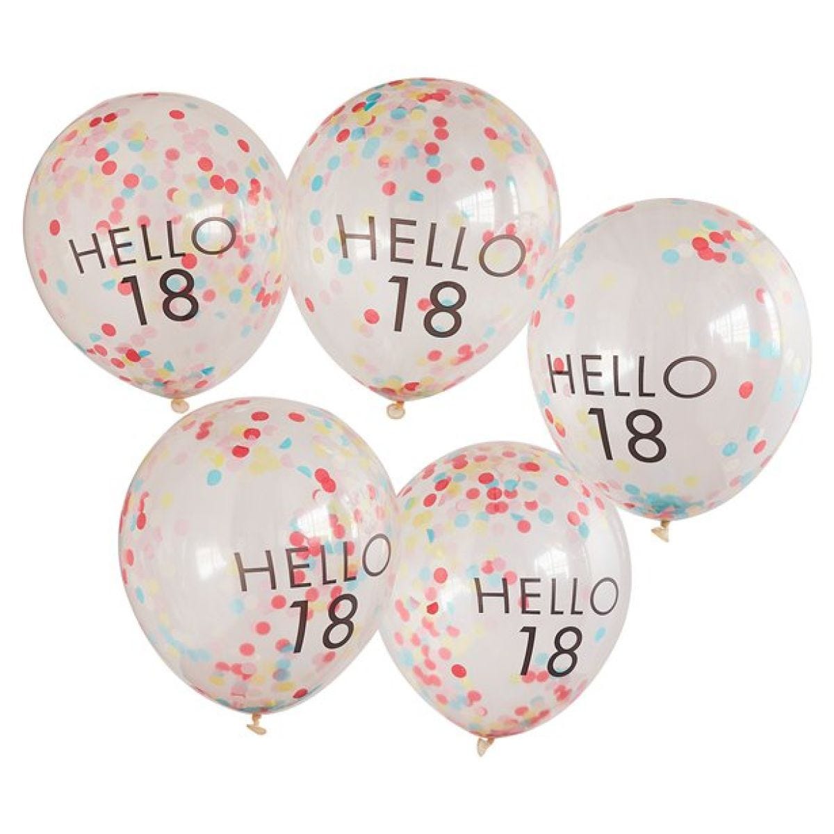 Hello 18 Mix It Up Brights Confetti Latex Balloons - 12"