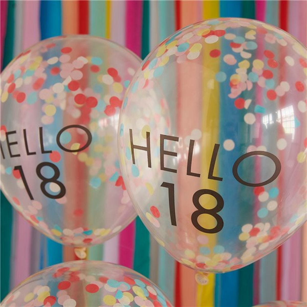 Hello 18 Mix It Up Brights Confetti Latex Balloons - 12"