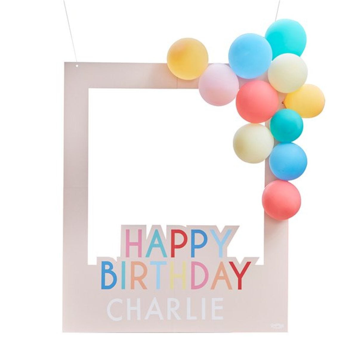 Mix It Up Brights Happy Birthday Balloon Photobooth Frame