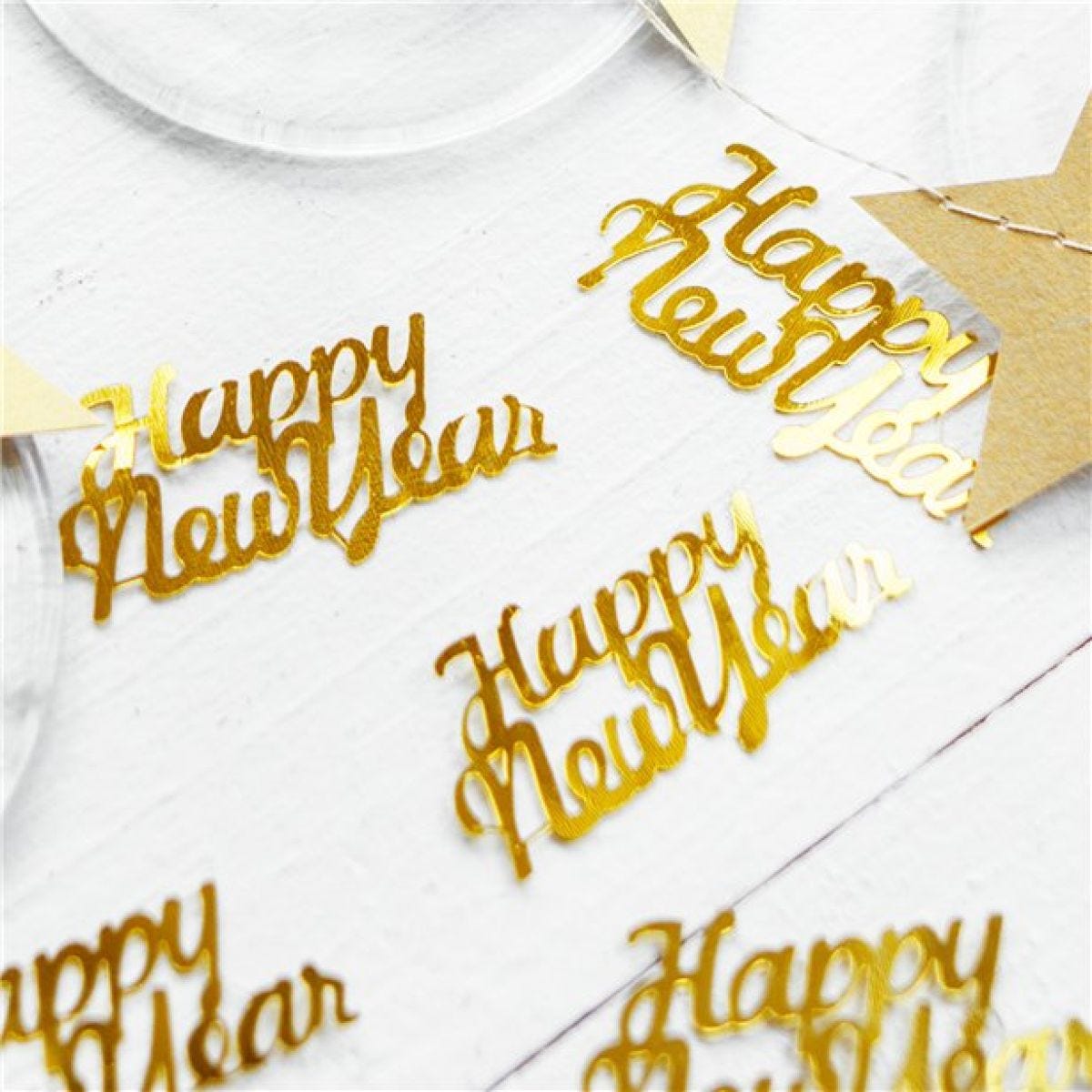 Gold &apos;Happy New Year&apos; Foil Confetti