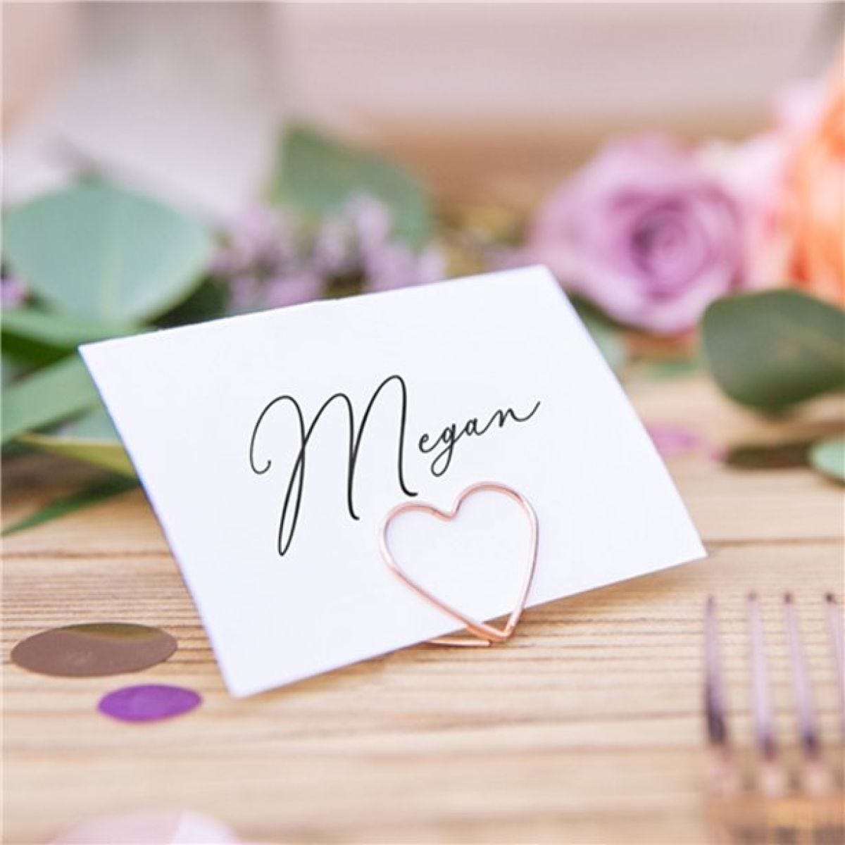 Rose Gold Heart Place Card Holders (10pk)