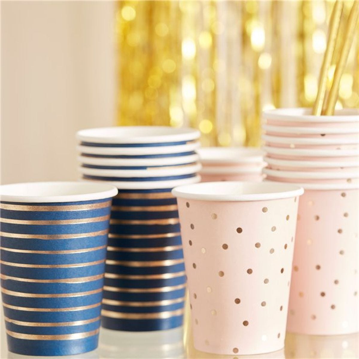 Gender Reveal Navy & Pink Cups (8pk)