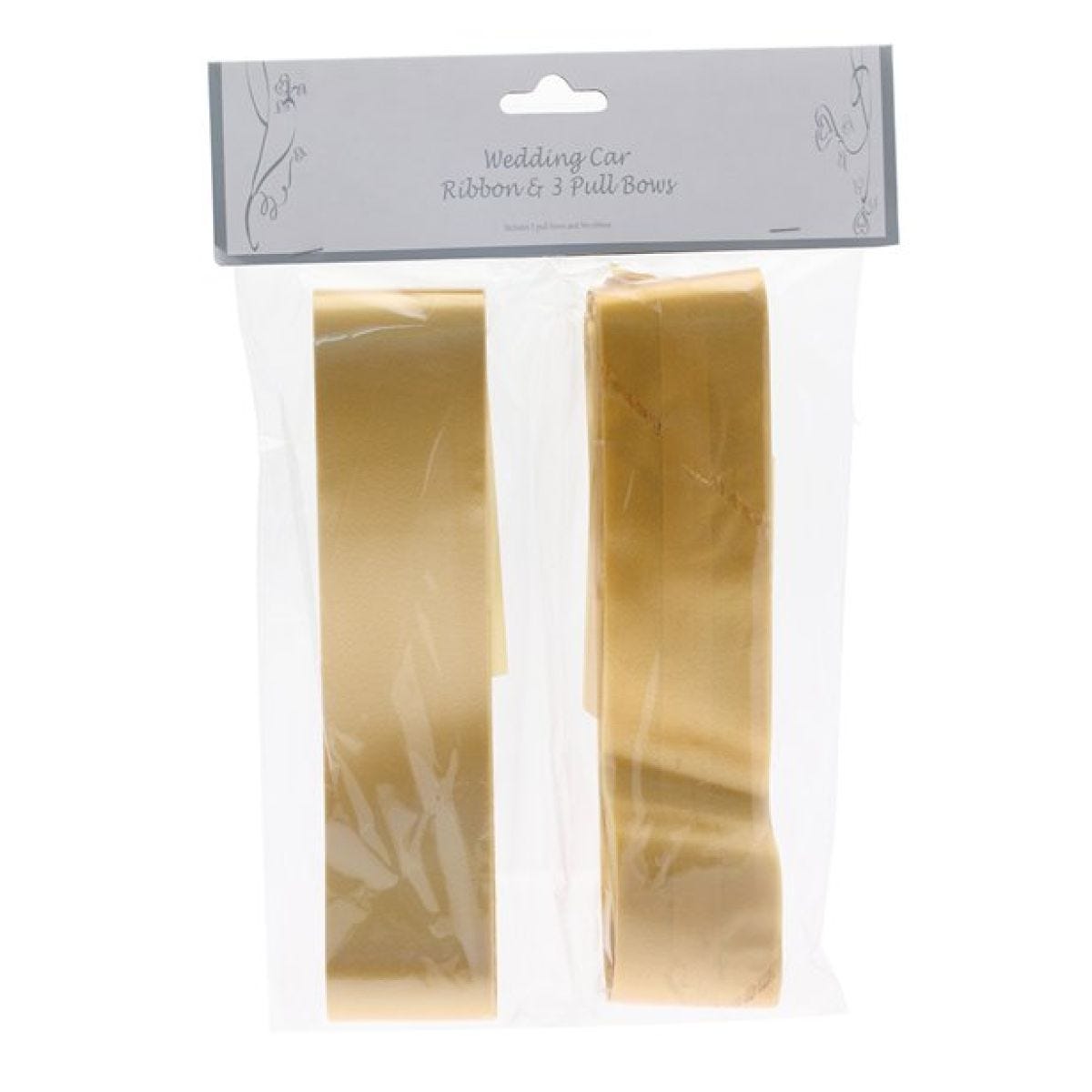 Gold Wedding Car Ribbon & Bows Kit - 9m