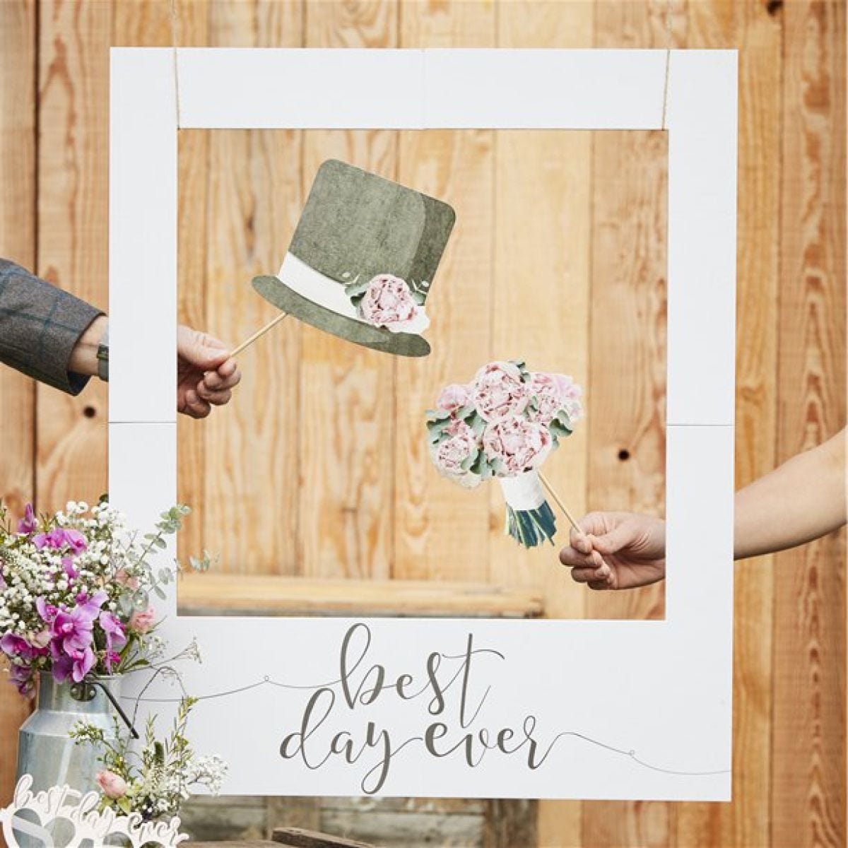 Rustic Country &apos;Best Day Ever&apos; Giant Polaroid Photo Prop Sign - 82cm