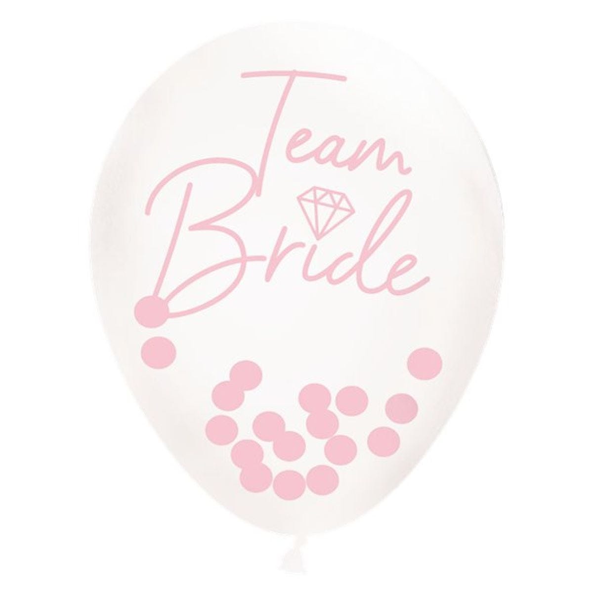 Team Bride Confetti Balloons - 12" Latex (6pk)