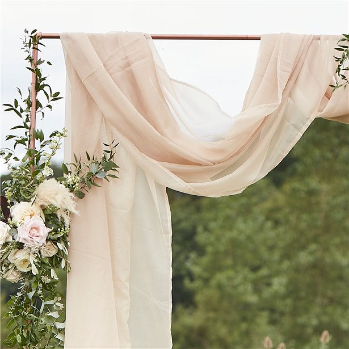 Taupe Draping Voile Backdrop - 6m x 2.5m