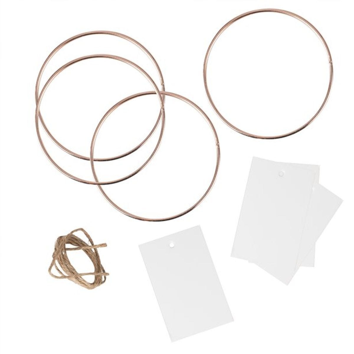 A Touch Of Pampas Rose Gold Metal Hoops & Place Cards (4pk)