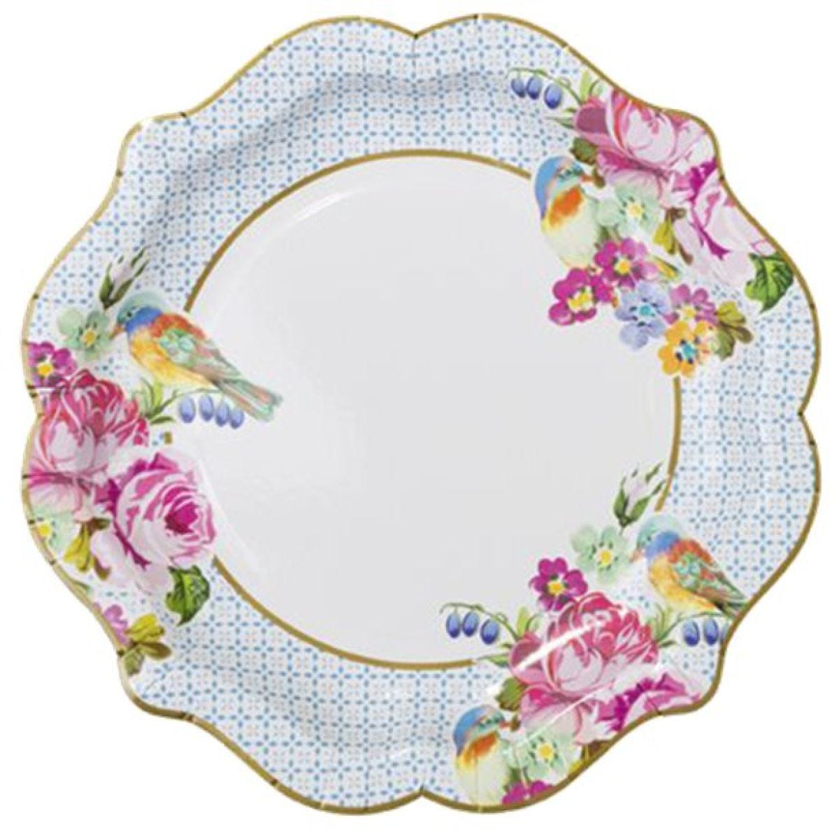 Vintage Tea Party Paper Plates - 21cm (12pk)