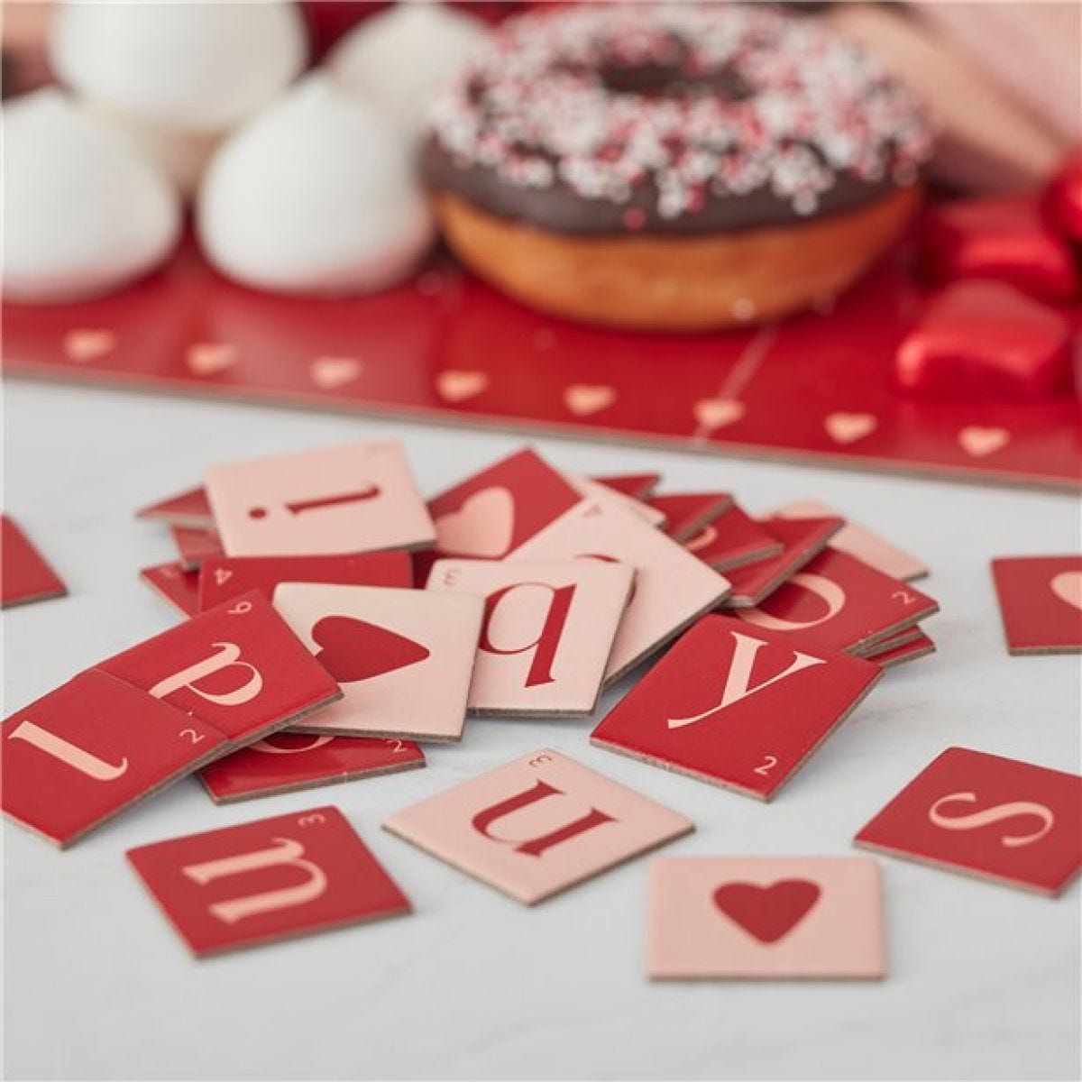 Valentines Grazing Board with Scrabble Letters